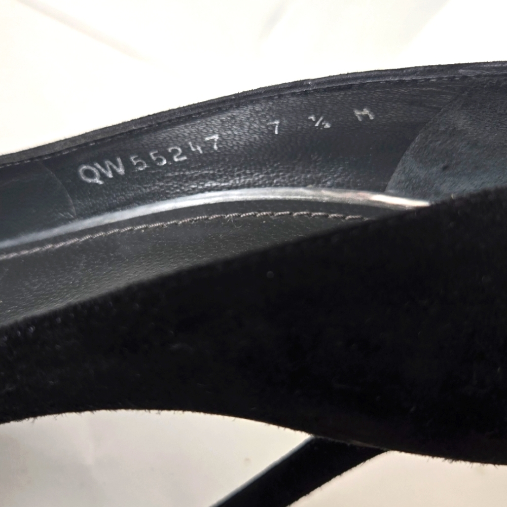 Stuart Weitzman Scoop black suede leather stiletto shoes high heels - Picture 4 of 8